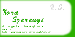 nora szerenyi business card