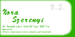 nora szerenyi business card